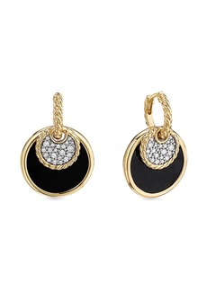 David Yurman 18kt yellow gold DY Elements Convertible diamond, onyx and mother-of-pearl drop earrings