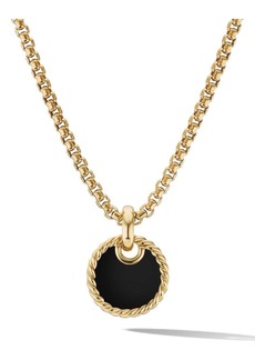 David Yurman 18kt yellow gold Elements Cable onyx and mother of pearl enhancer pendant