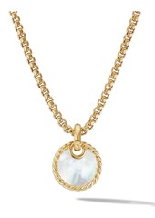 David Yurman 18kt yellow gold Elements Cable onyx and mother of pearl enhancer pendant