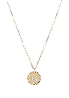 David Yurman 18kt yellow gold B Initial Charm diamond necklace