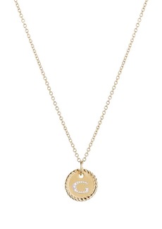 David Yurman 18kt yellow gold Initial G diamond charm necklace