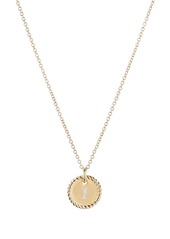David Yurman 18kt yellow gold J Initial Charm diamond necklace