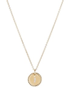 David Yurman 18kt yellow gold J Initial Charm diamond necklace