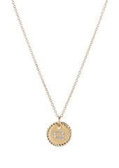 David Yurman 18kt yellow gold Q Initial Charm diamond necklace