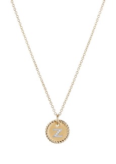 David Yurman 18kt yellow gold Z Initial Charm diamond necklace