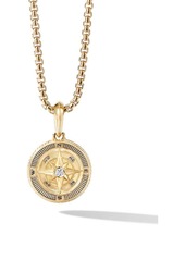 David Yurman 18kt yellow gold Maritime Compass diamond amulet