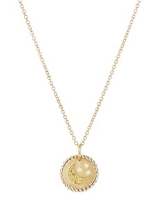David Yurman 18kt yellow gold Cable Collectibles Moon and Stars sapphire and diamond necklace
