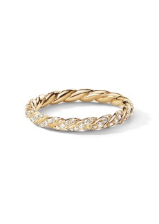 David Yurman 18kt yellow gold pavé diamond band ring