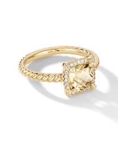 David Yurman 18kt yellow gold Petite Chatelaine citrine and diamond ring
