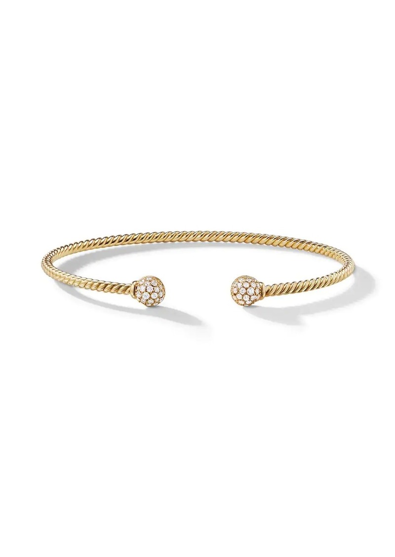 David Yurman 18kt yellow gold Petite Solari Bead diamond bracelet