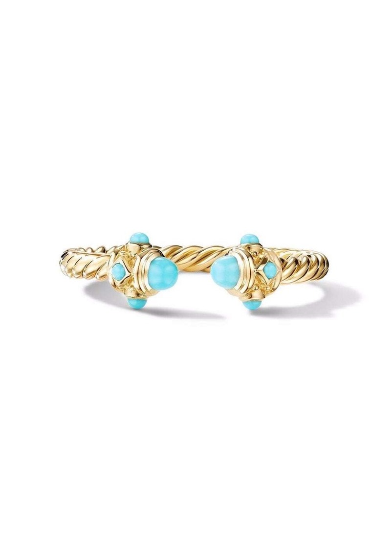 David Yurman 18kt yellow gold Renaissance turquoise ring