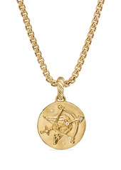 David Yurman 18kt yellow gold Sagittarius diamond amulet pendant