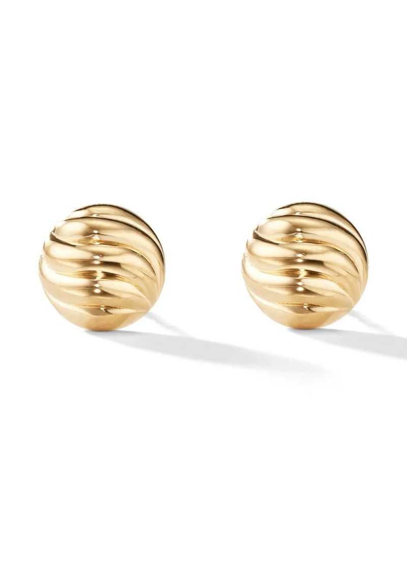 David Yurman 18kt yellow gold Sculpted Cable stud earrings