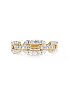 David Yurman 18kt yellow gold Stax Chain Link diamond ring