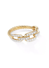 David Yurman 18kt yellow gold Stax Chain Link diamond ring