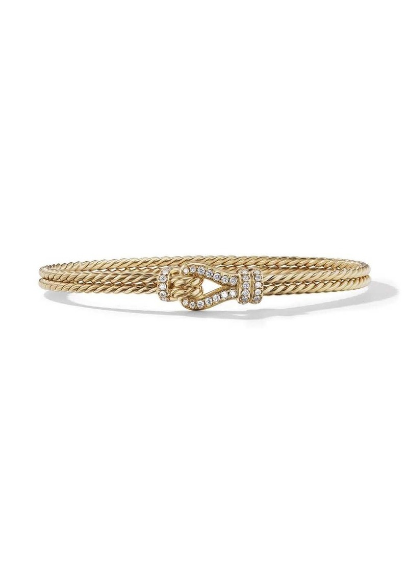 David Yurman 18kt yellow gold Thoroughbred Loop diamond bracelet