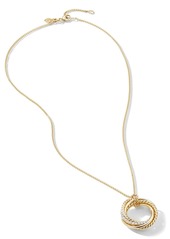 David Yurman 18kt yellow gold Crossover diamond necklace
