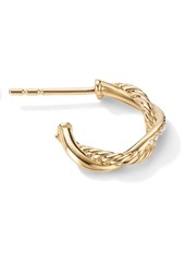 David Yurman 18kt yellow gold Petite Infinity diamond huggie hoop earrings