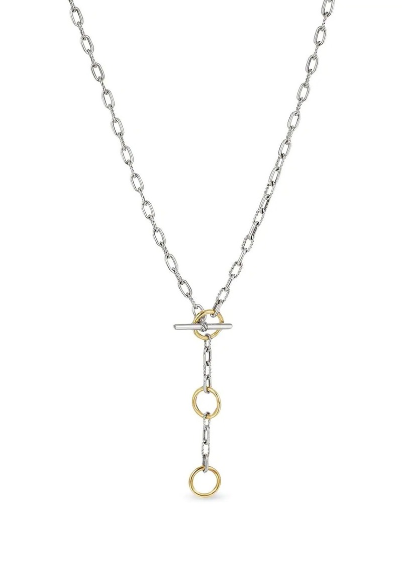 David Yurman 18kt yellow gold and sterling silver DY Madison Three Ring chain necklace