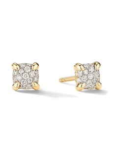 David Yurman 5mm 18kt yellow gold petite Chatelaine diamond stud earrings