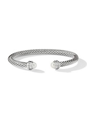 David Yurman sterling silver Cable Classics pearl and diamond bracelet