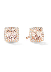 David Yurman 18kt rose gold Petite Chatelaine morganite and diamond stud earrings