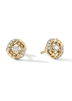 David Yurman 18kt yellow Petite Infinity diamond stud earrings