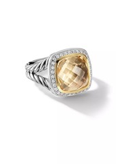 David Yurman Albion® Ring With Champagne Citrine, Pavé Diamonds And 18K Yellow Gold