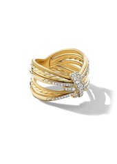 David Yurman Angelika Maltese Ring In 18K Yellow Gold With Pavé Diamonds