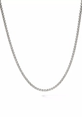 David Yurman Box Adjustable Chain Necklace In Sterling Silver