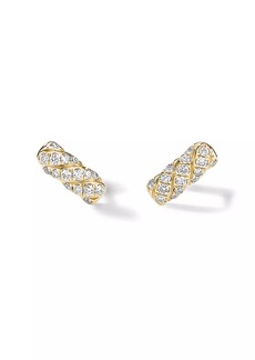 David Yurman Barrels 18K Yellow Gold & Diamond Stud Earrings