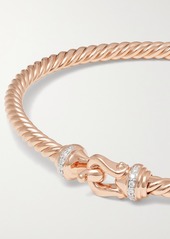 David Yurman Buckle 18-karat Rose Gold Diamond Bracelet