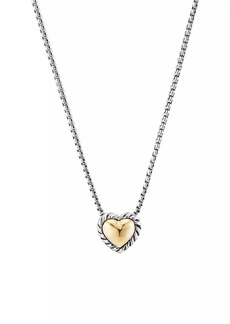 David Yurman Cable Collectibles Cable Cookie Classic Heart Necklace With 18K Yellow Gold