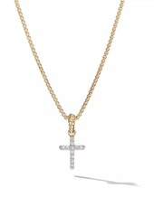 David Yurman Cable Collectibles® Cross Amulet in 18K Yellow Gold with Pavé Diamonds
