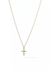 David Yurman Cable Collectibles® Cross Necklace in 18K Yellow Gold with Pavé Diamonds