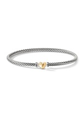David Yurman Cable Collectibles Heart Bracelet In Sterling Silver With 18K Yellow Gold