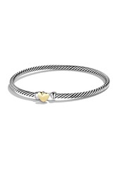 David Yurman Cable Collectibles Heart Bracelet In Sterling Silver With 18K Yellow Gold