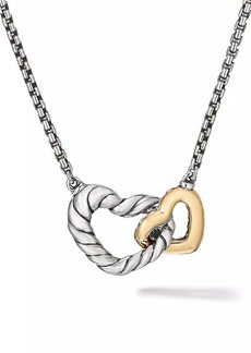 David Yurman Cable Collectibles Interlocking Heart Necklace in Sterling Silver with 18K Yellow Gold