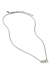 David Yurman Cable Collectibles Interlocking Heart Necklace in Sterling Silver with 18K Yellow Gold