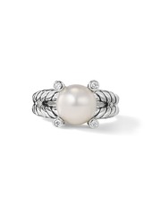 David Yurman Cable Collectibles Pearl Ring With Diamonds
