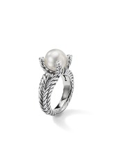 David Yurman Cable Collectibles Pearl Ring With Diamonds