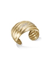 David Yurman Cable Edge 18K Gold & Diamond Cuff Bracelet