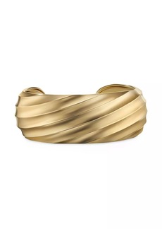 David Yurman Cable Edge Cuff Bracelet In 18K Yellow Gold