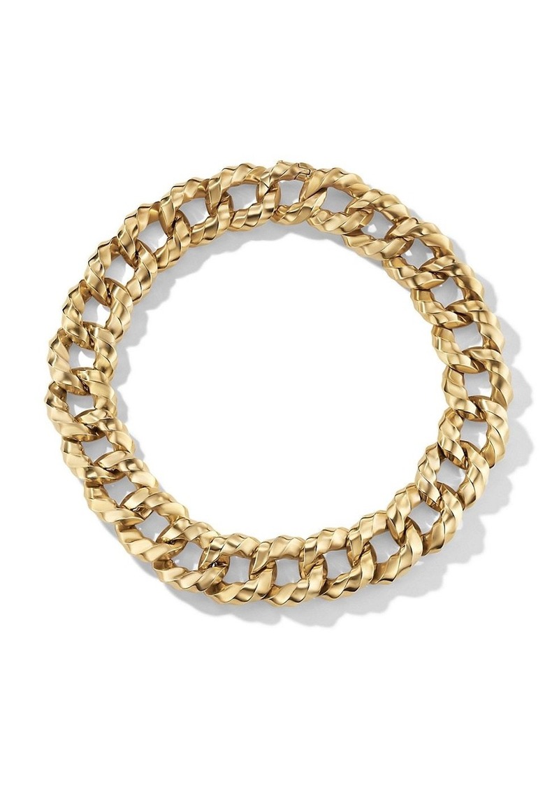 David Yurman Cable Edge Curb-Chain Bracelet In 18K Yellow Gold