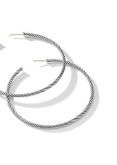 David Yurman sterling silver Sculpted Cable hoop earrings