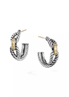 David Yurman Cable Loop Hoop Earrings With 18K Yellow Gold