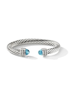 David Yurman sterling silver Cable Classics topaz and diamond bracelet
