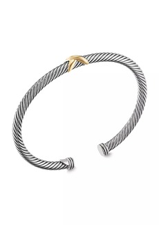David Yurman Cable X Bracelet With 18K Yellow Gold
