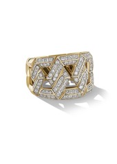 David Yurman Carlyle 18K Yellow Gold &1.02 TCW Pavé Diamonds Ring