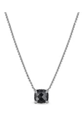David Yurman sterling silver Petite Chatelaine onyx and diamond necklace